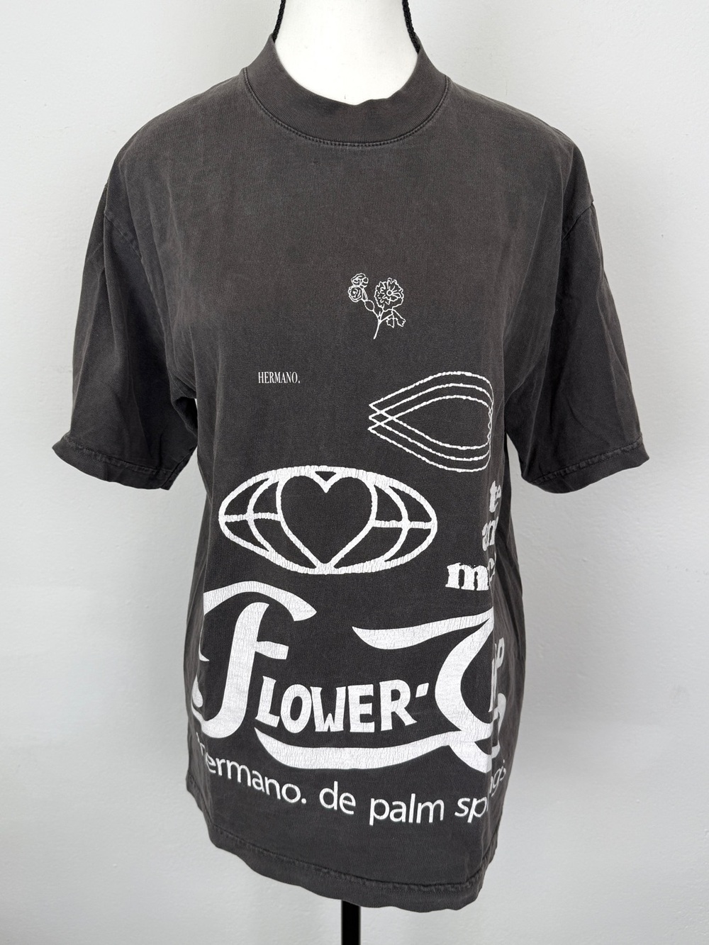 Hermano Size Small Flower Shop Palm Springs Gray Short Sleeve T-Shirt